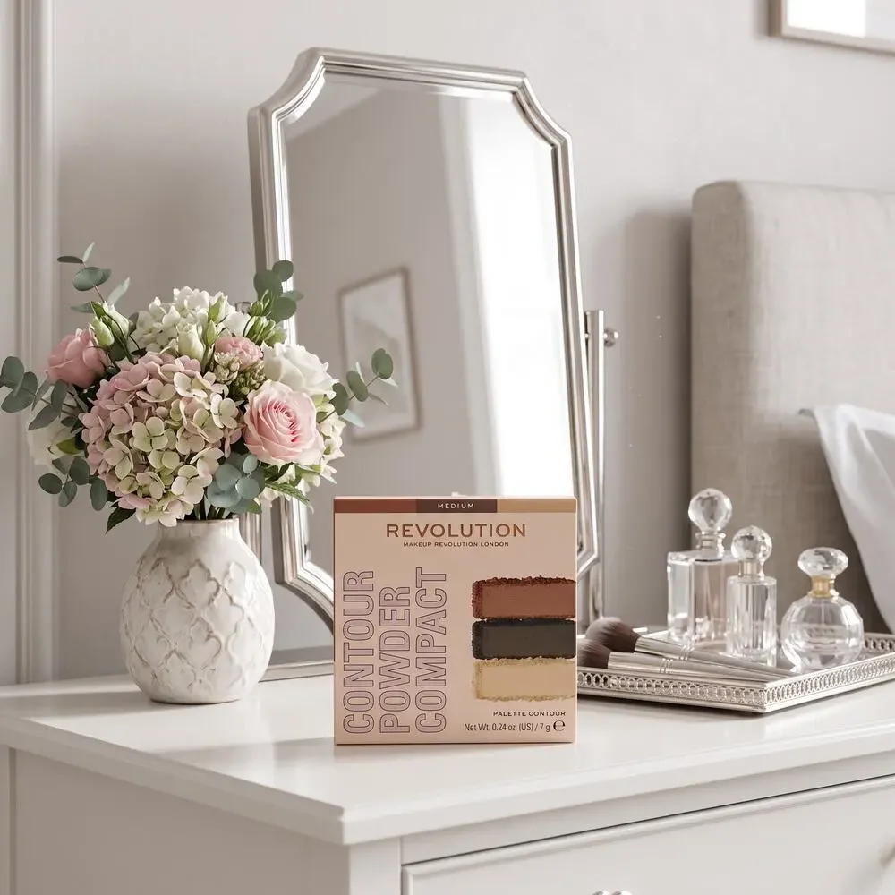 Makeup Revolution Medium Contour Powder Compact 3 Shade Face Palette